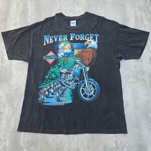 Vintage 90's Easyriders Hollywood Motorcycle Magazine Never Forge T Shirt XXL